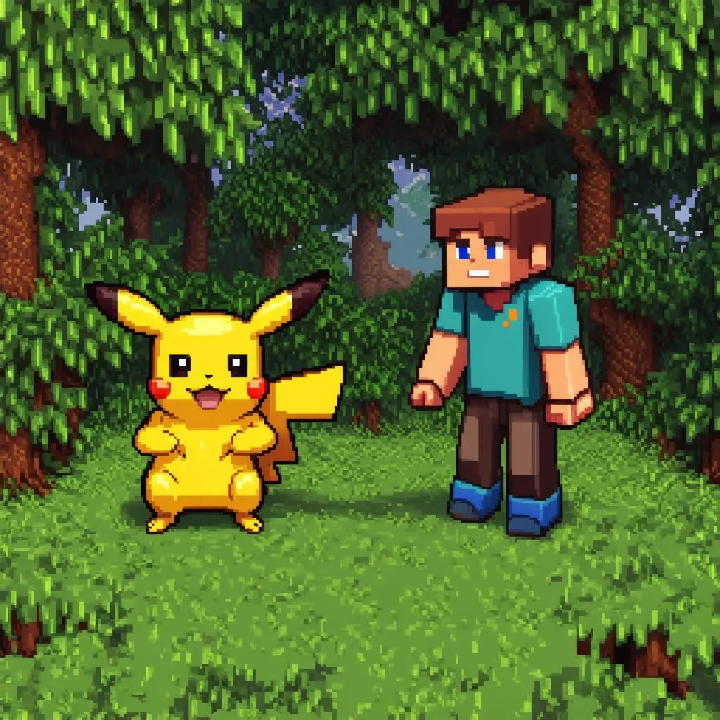 Huấn luyện Pokemon trong Minecraft