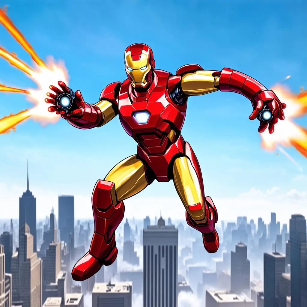 Iron Man Bay Trên Bầu Trời