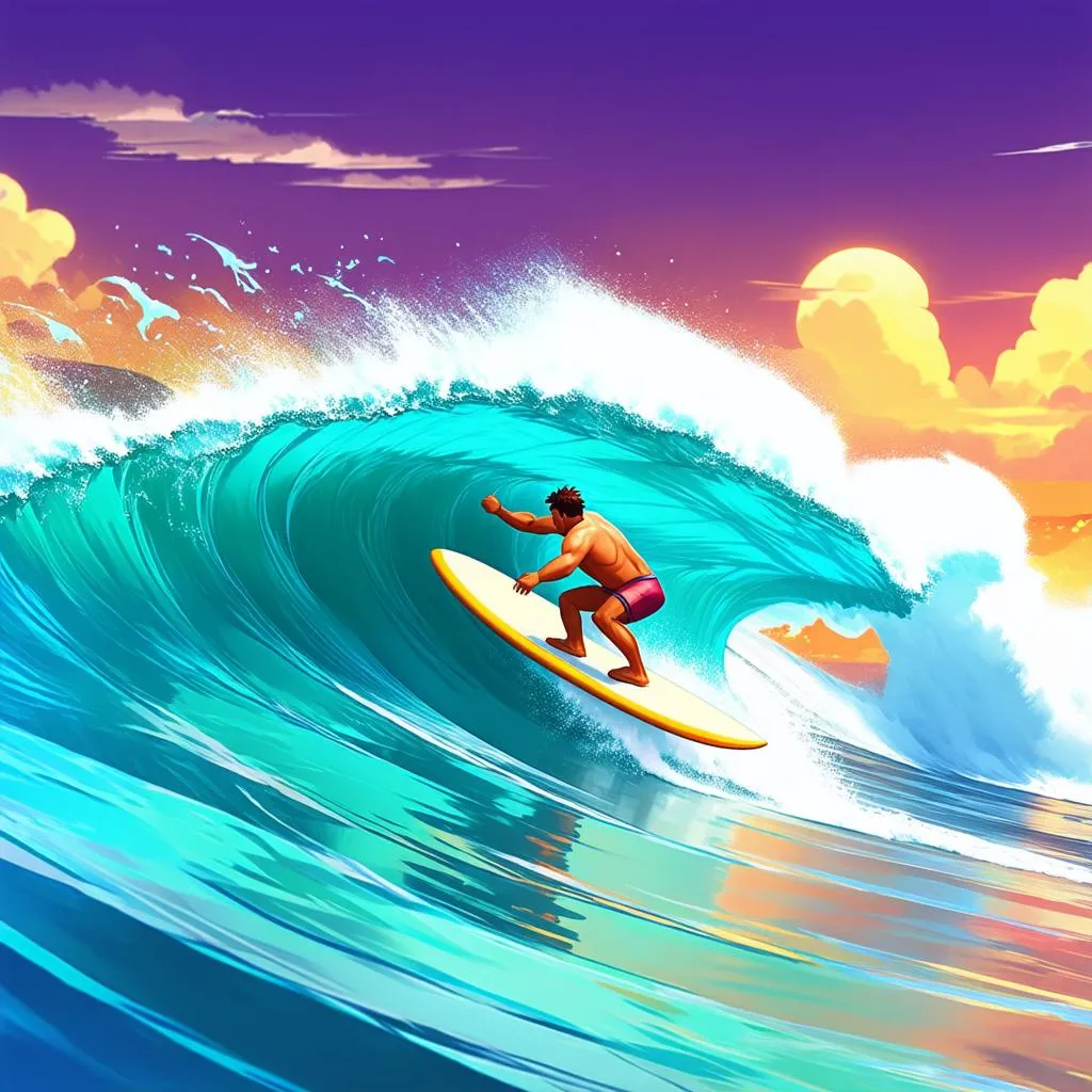 lướt sóng, game, super way surf