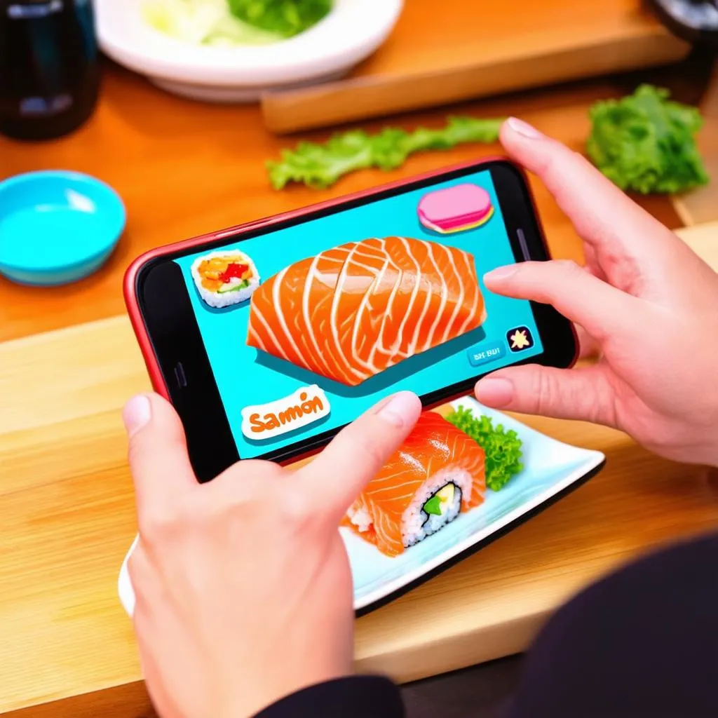 Làm sushi cá hồi trong game