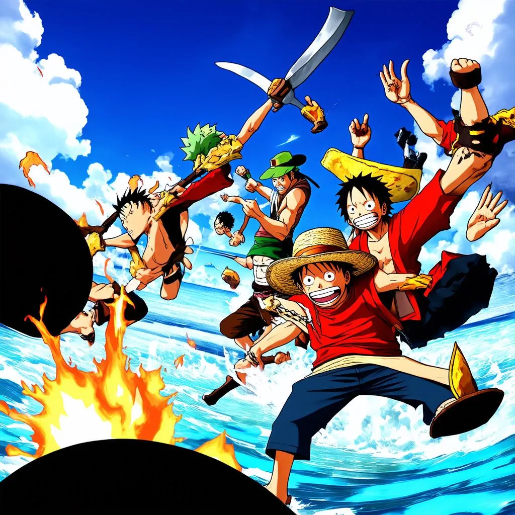 Luffy và đồng đội chiến đấu