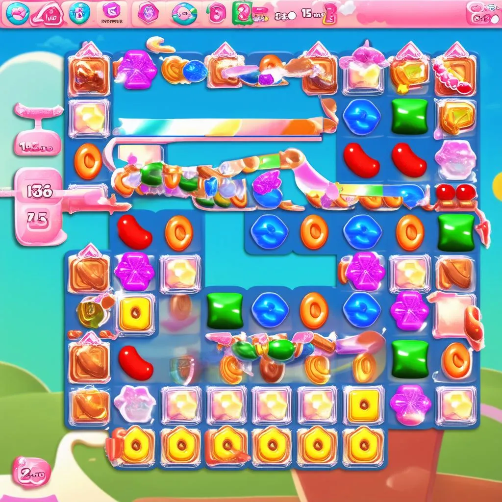 Màn hình chơi game Candy Crush với điểm số cao