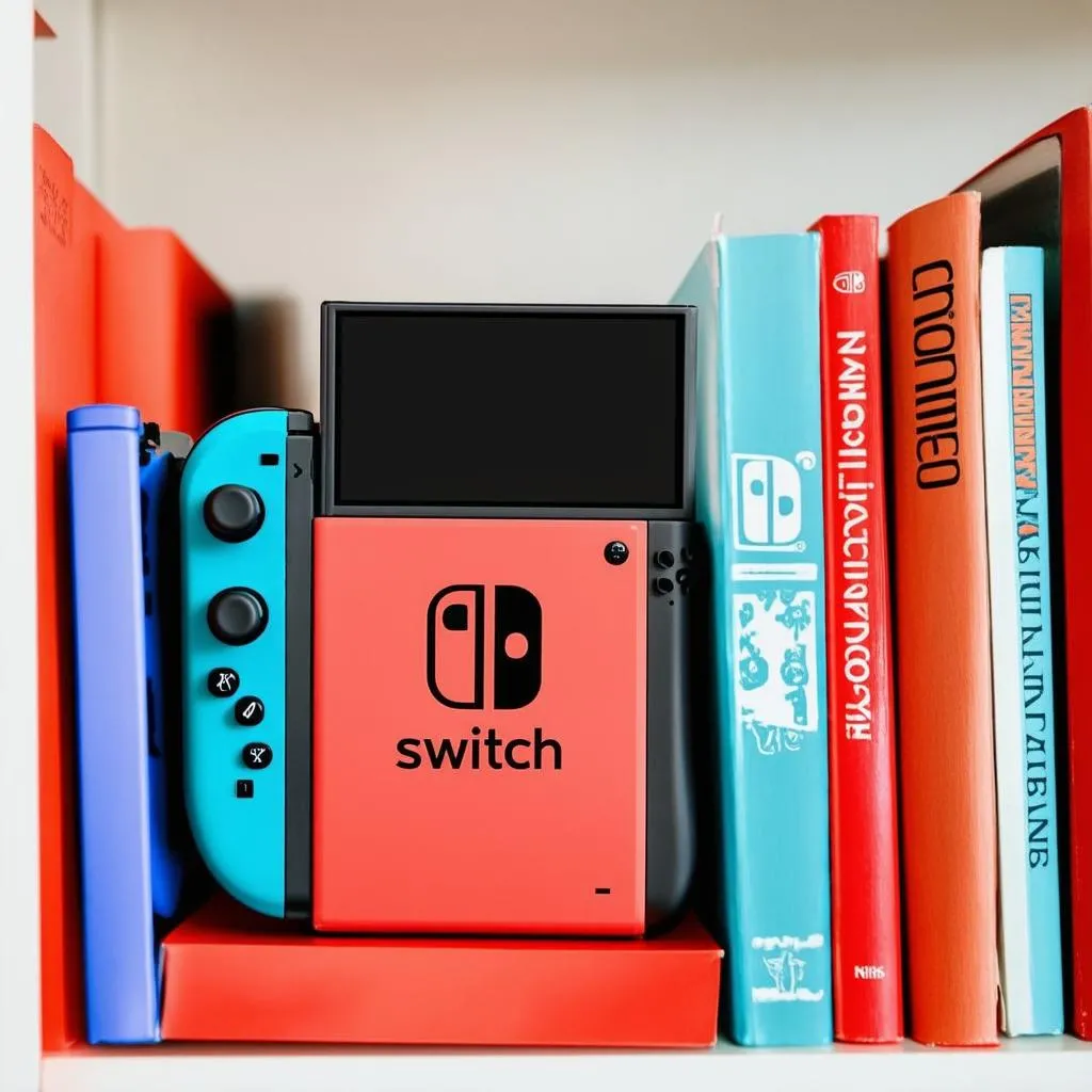 Mẹ giấu Nintendo Switch sau những cuốn sách