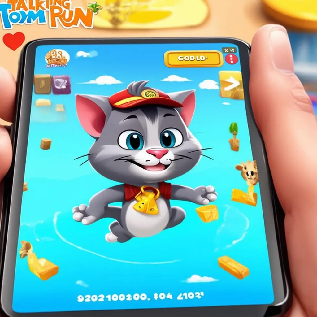 Mèo Talking Tom Gold Run trên điện thoại