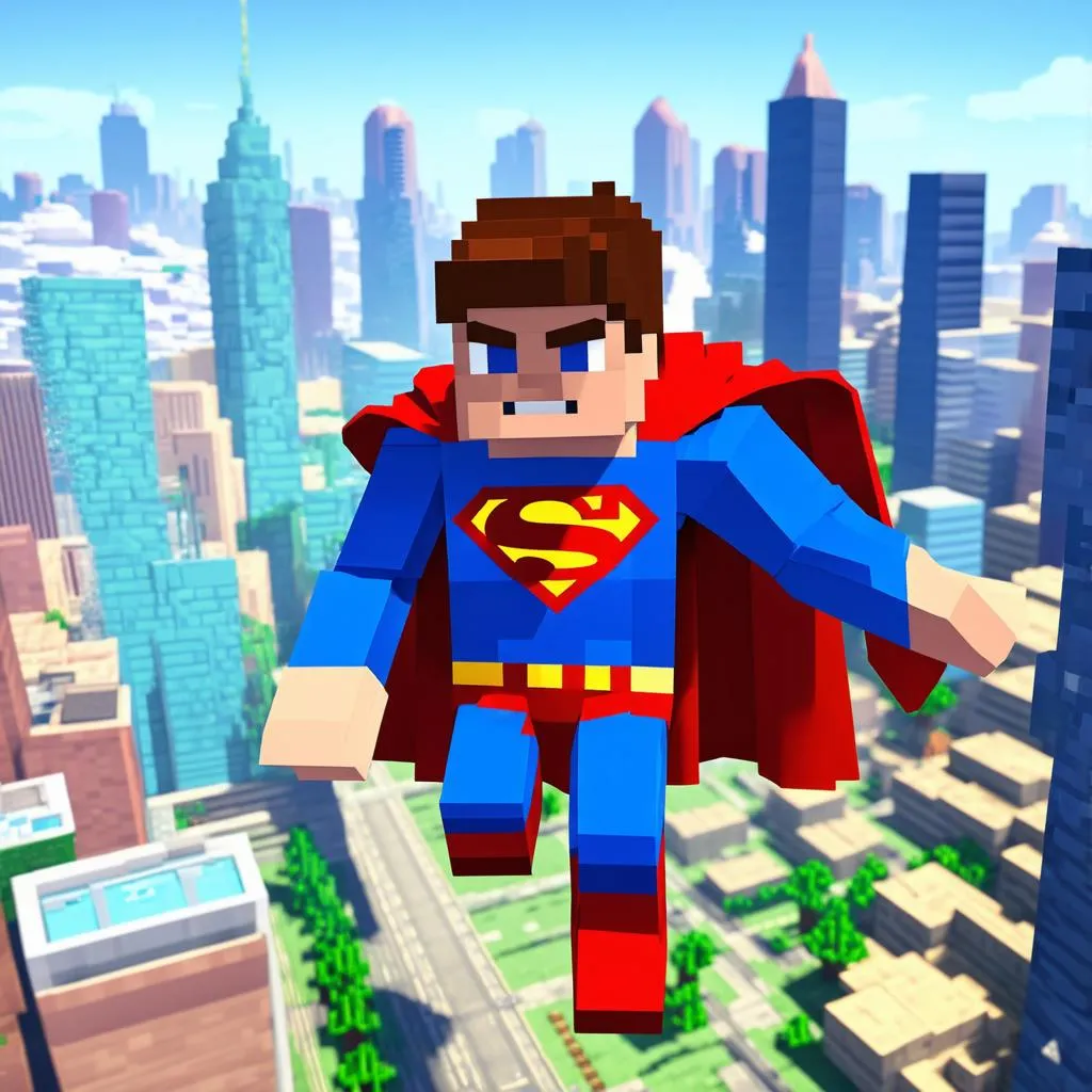 Minecraft Superman bay lượn