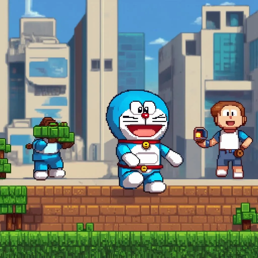 Minecraft và Doraemon