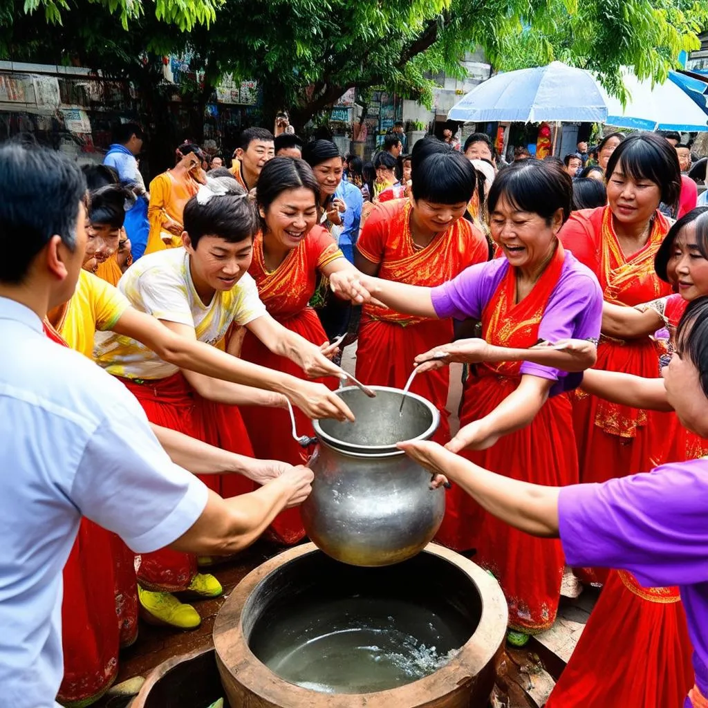 Người dân chơi đập niêu