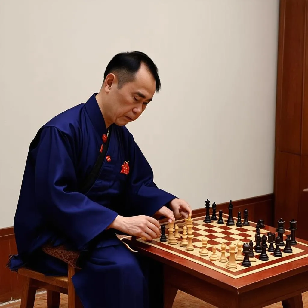 Người đàn ông chơi cờ tướng