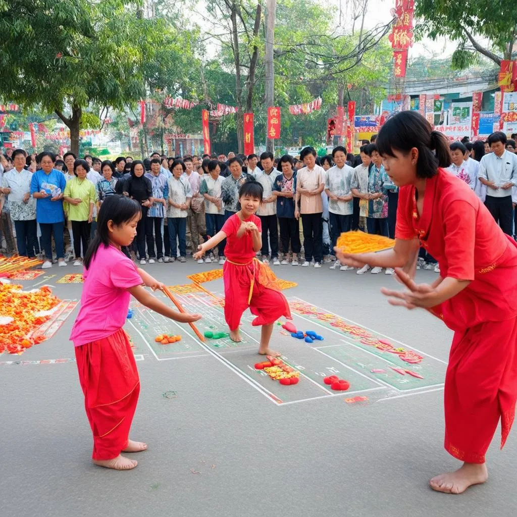 Người dân vui chơi trong dịp tết