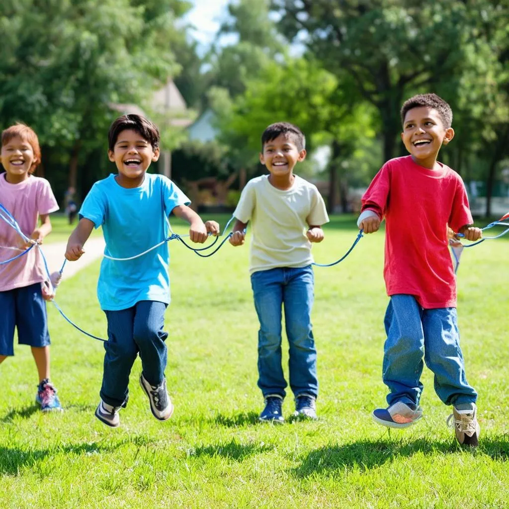 Children Playing Jump Rope