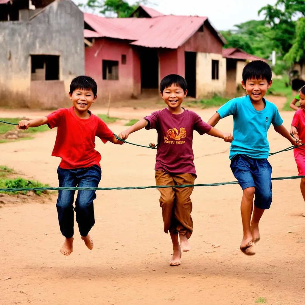 Kids Playing Jump Rope