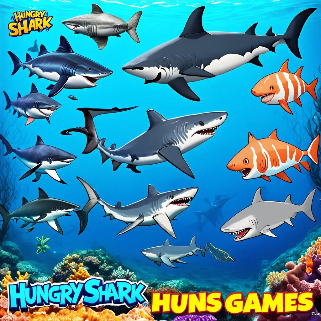 Các loại cá mập trong Hungry Shark