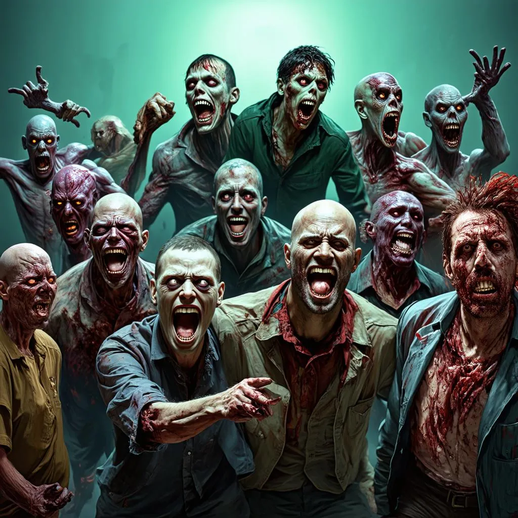 nhiều loại zombie khác nhau trong game