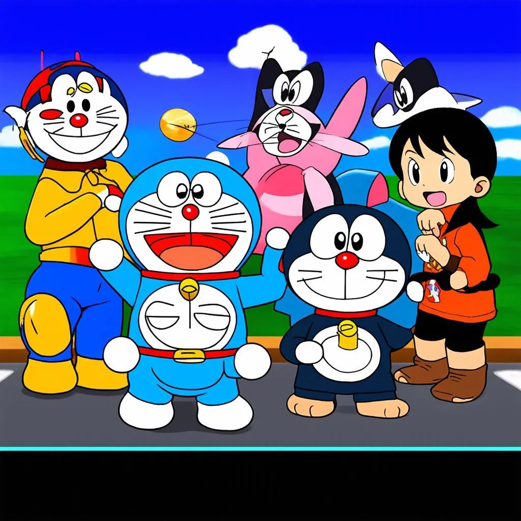 Nhóm bạn Doraemon trong thế giới game