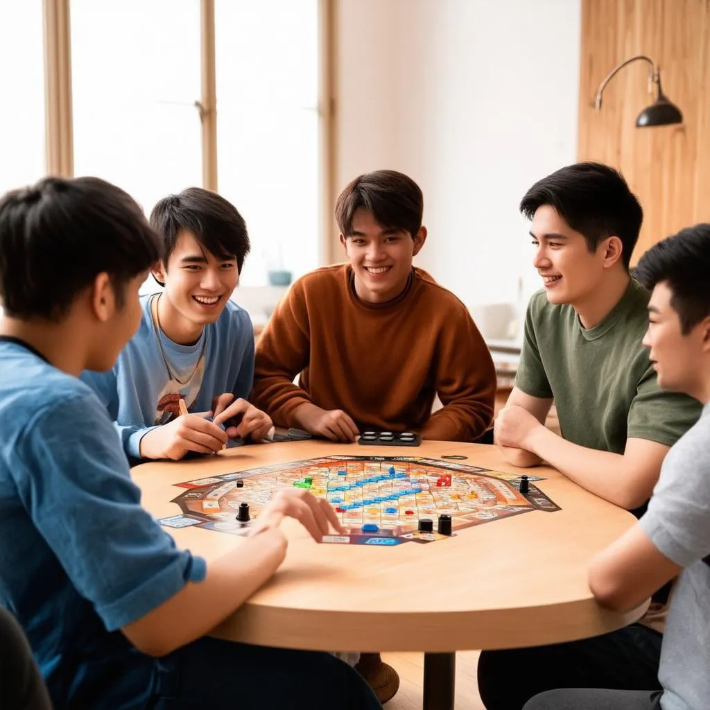 Nhóm bạn trẻ chơi board game