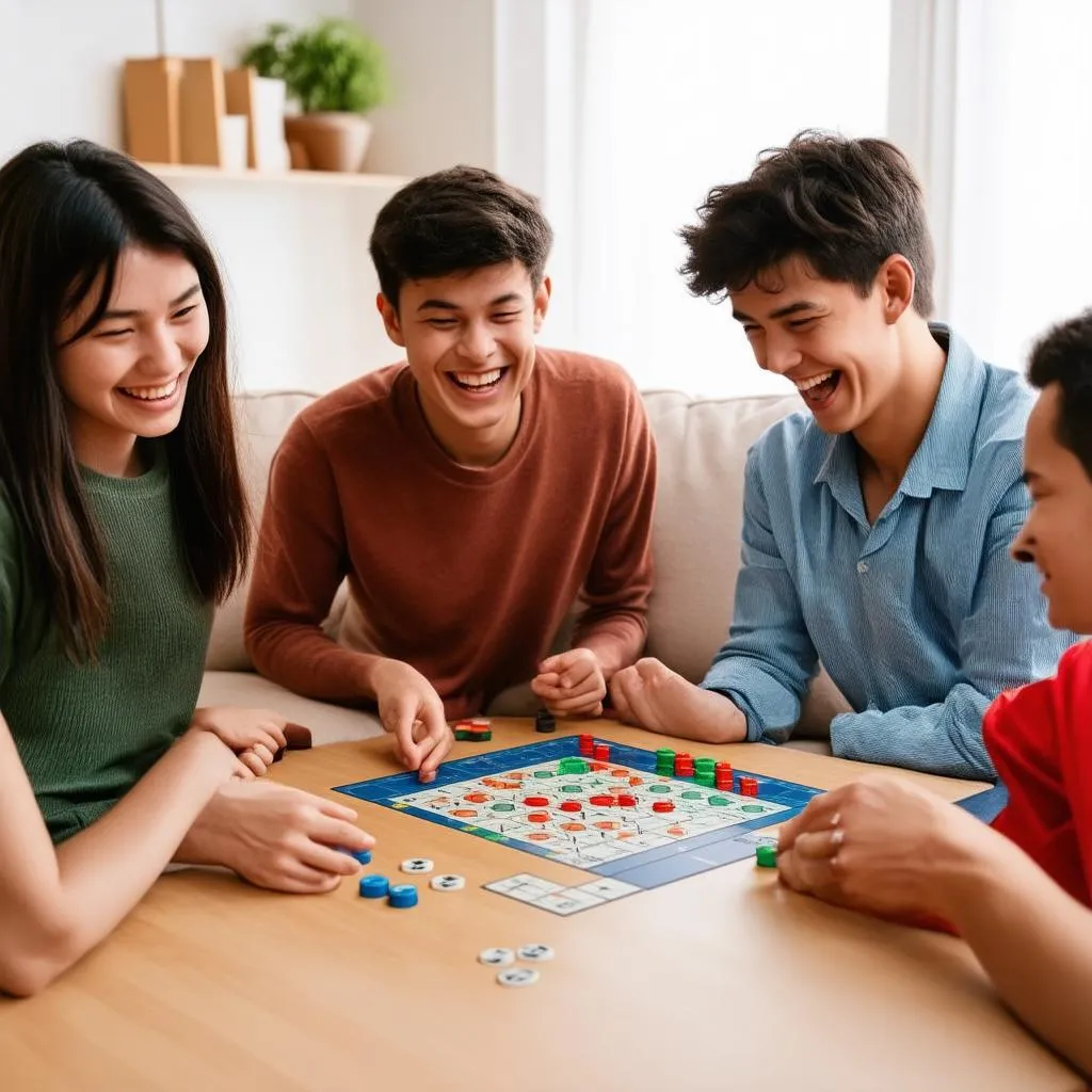 Nhóm bạn trẻ chơi board game