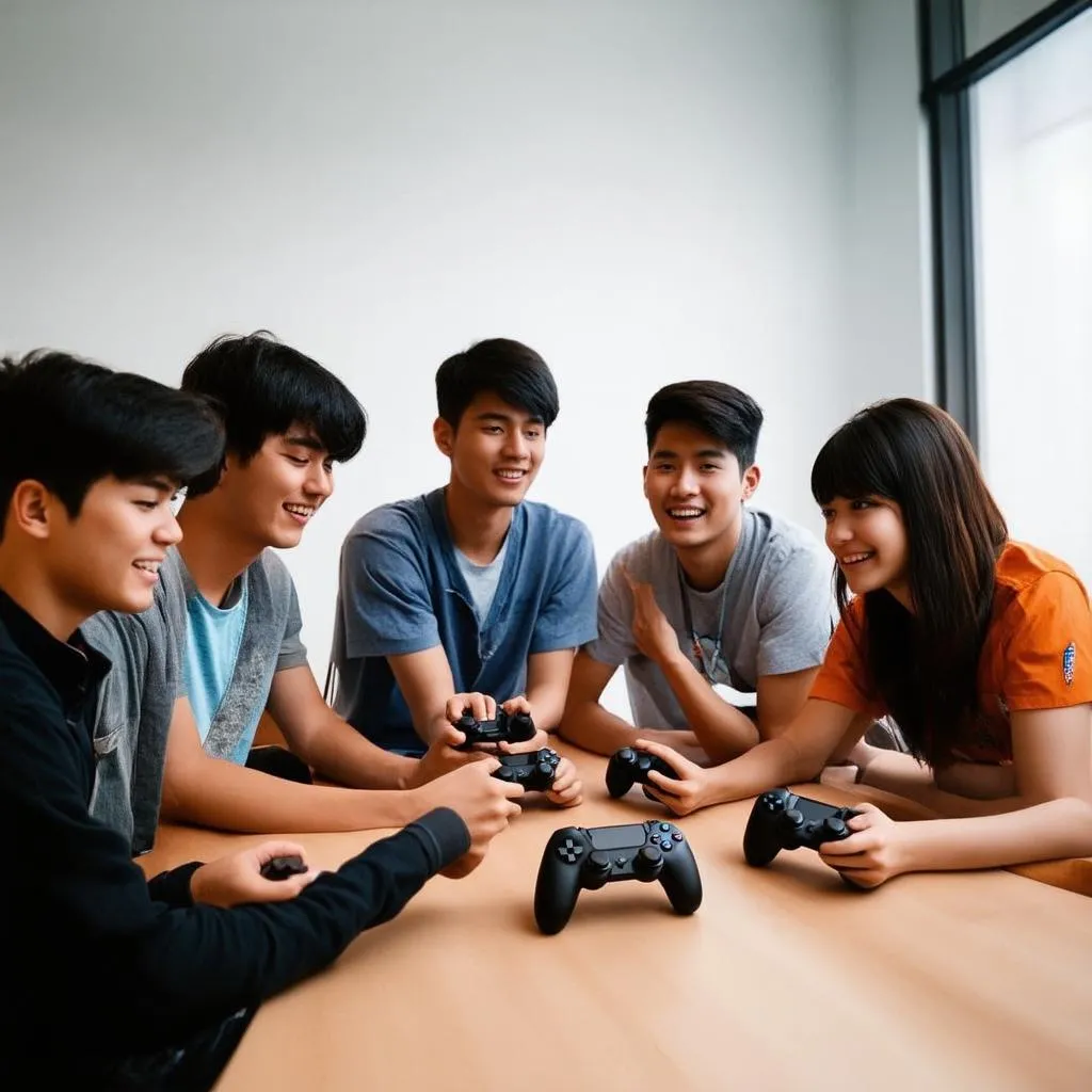 Nhóm bạn trẻ đang chơi game