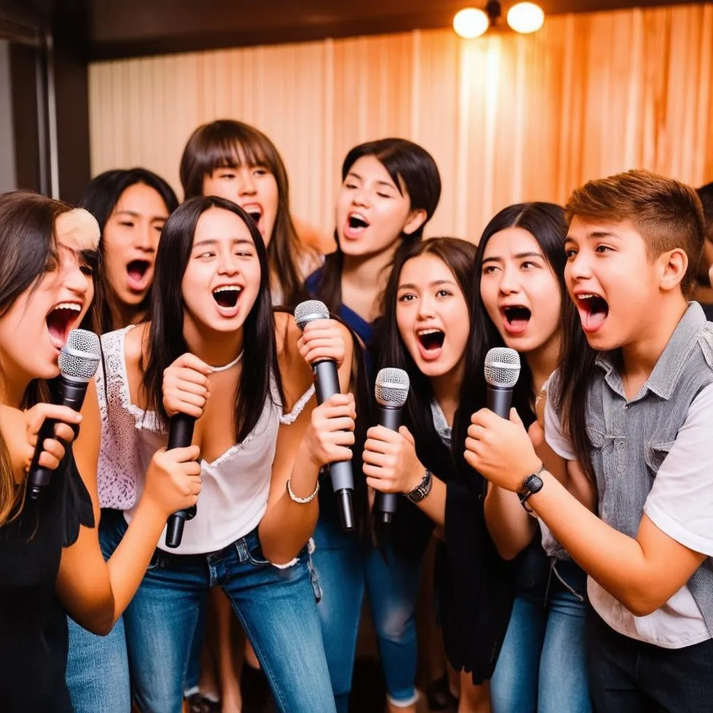 nhóm-bạn-trẻ-đang-hát-karaoke