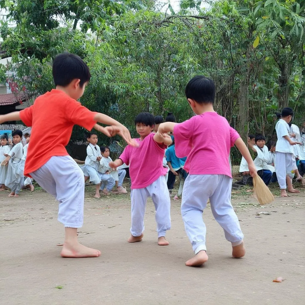 Trẻ em chơi ô ăn quan