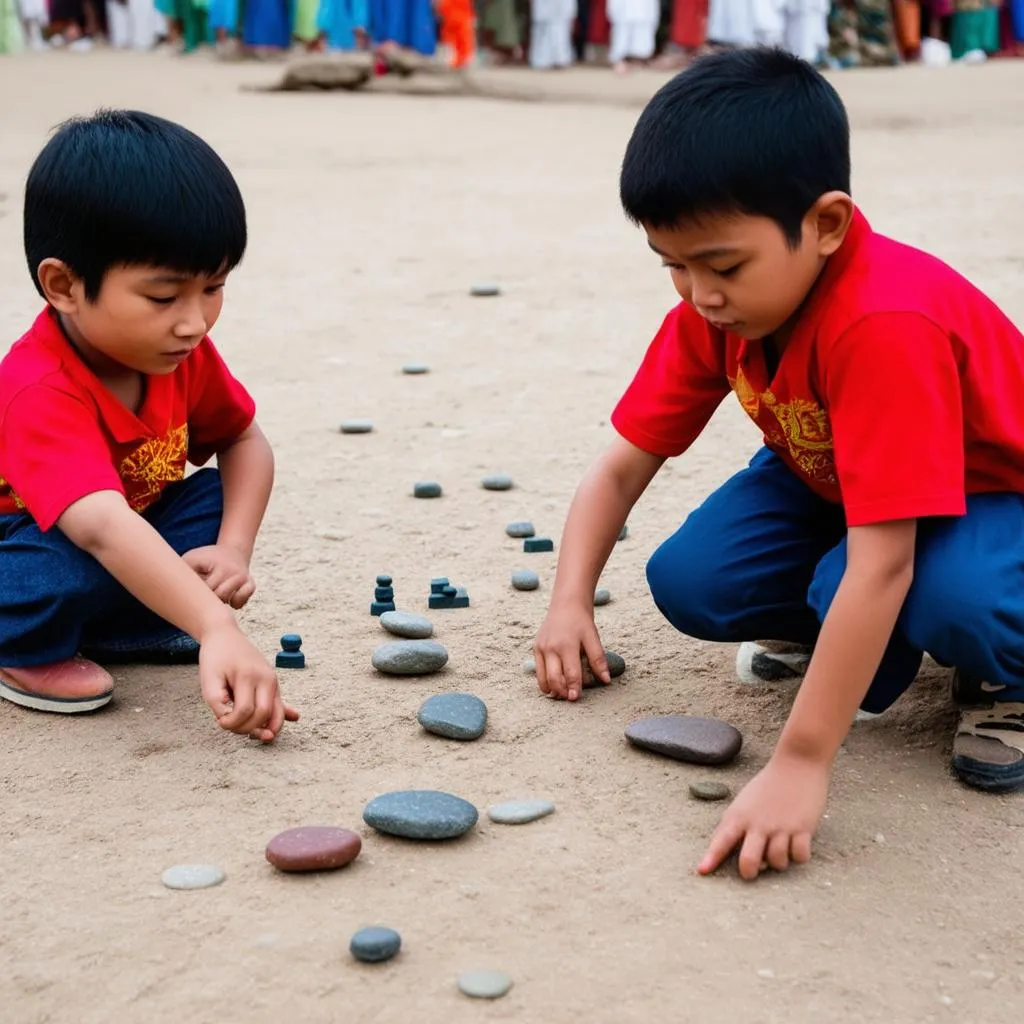 Trẻ em chơi ô ăn quan