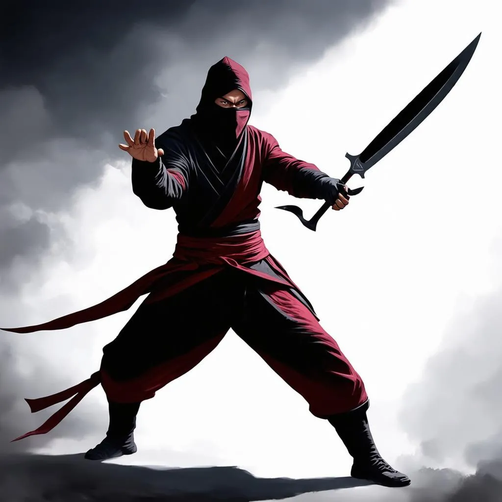 ninja sử dụng phi tiêu