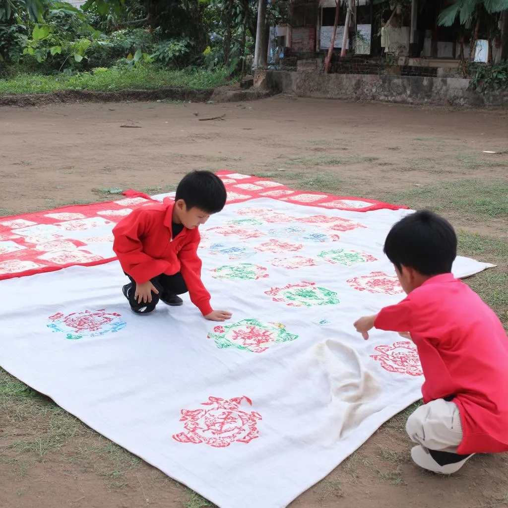 Trẻ em chơi ô ăn quan