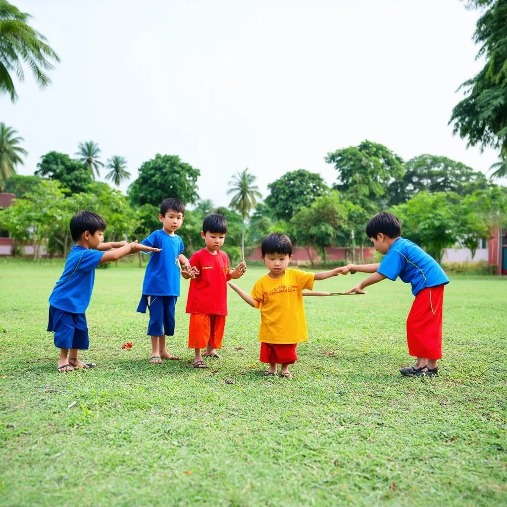 Trẻ em chơi ô ăn quan