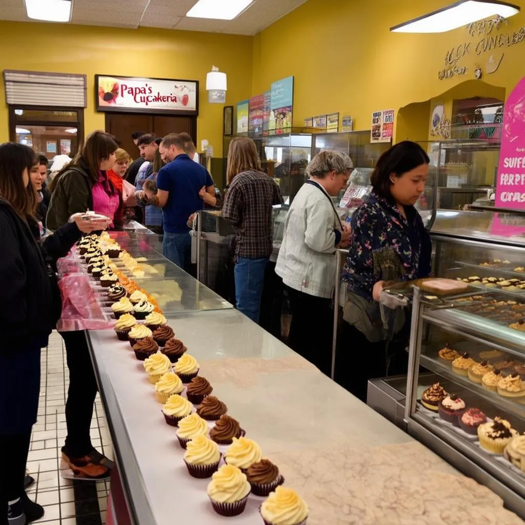 Customers in Papa's Cupcakeria