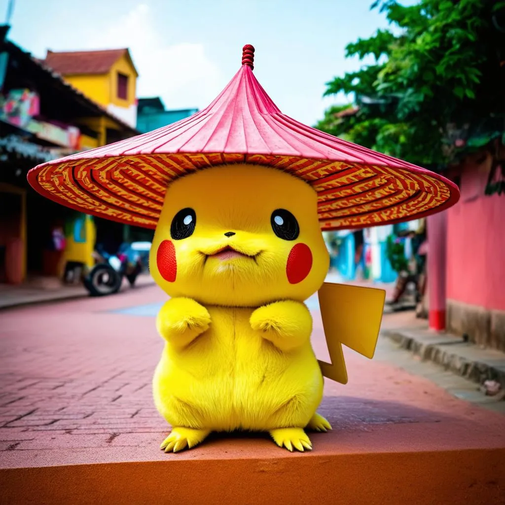 Pikachu đội nón lá Hội An