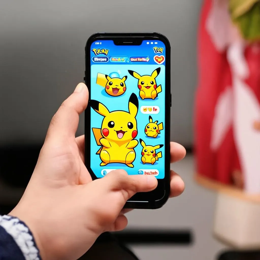 Pikachu thú trên điện thoại