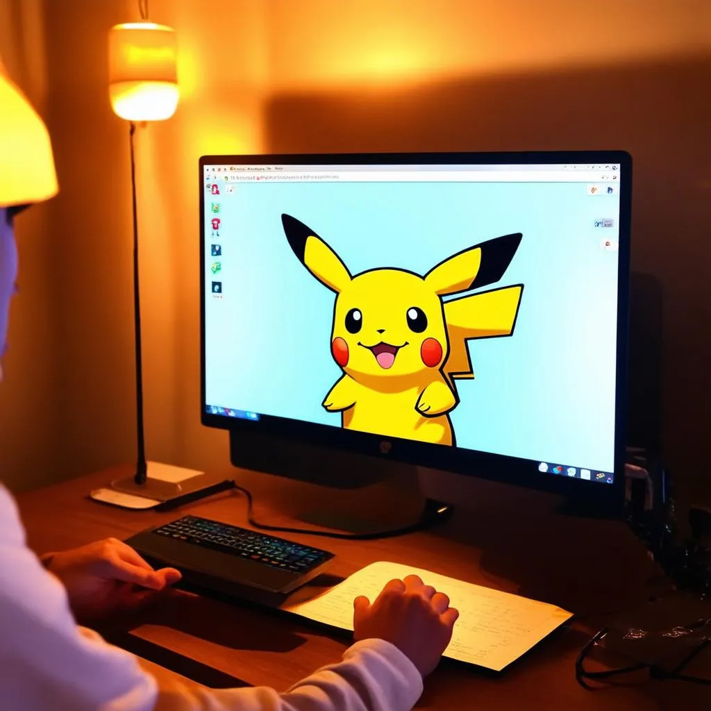 Pikachu trên máy tính