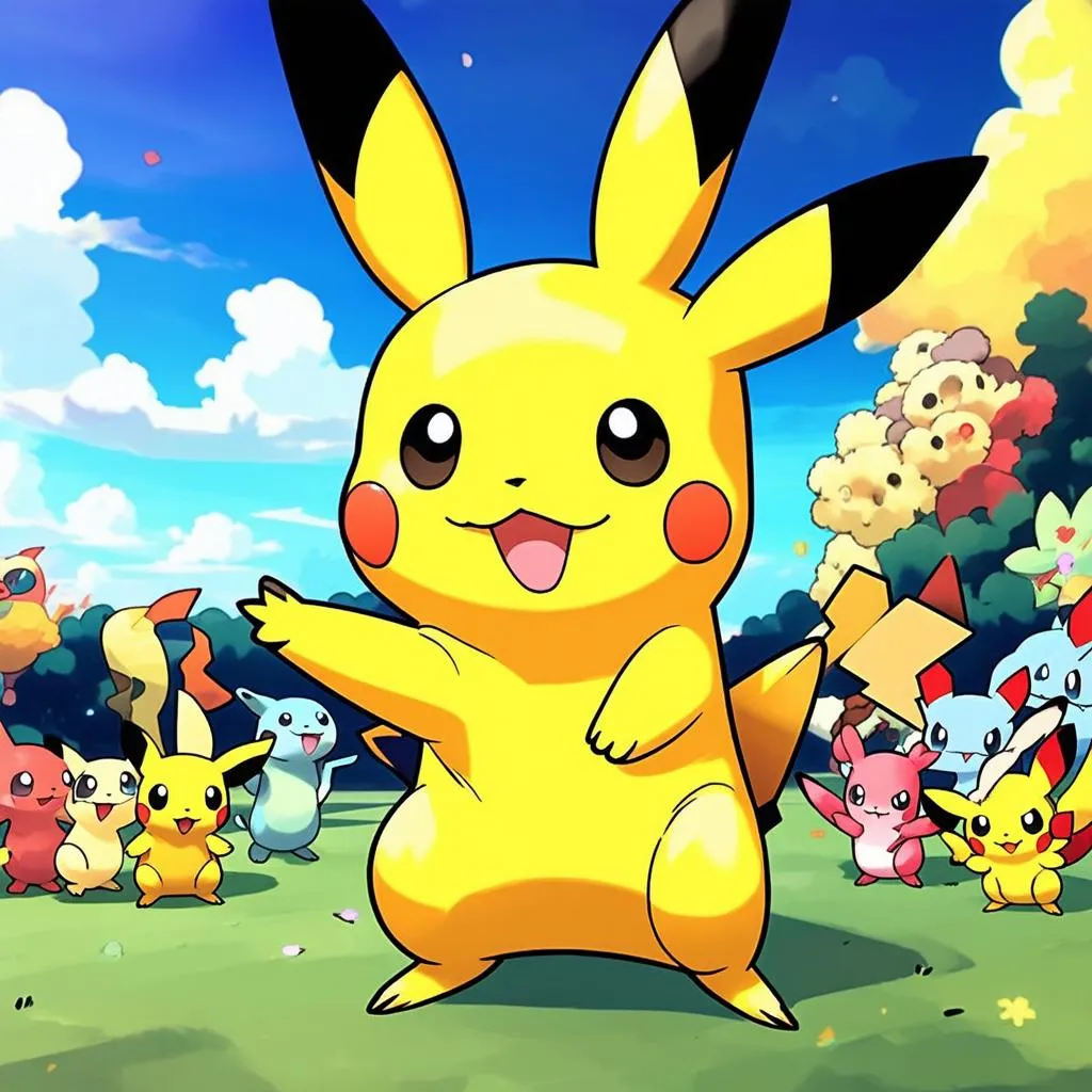 Pikachu Vui Chơi Cùng Các Loại Pokemon Khác