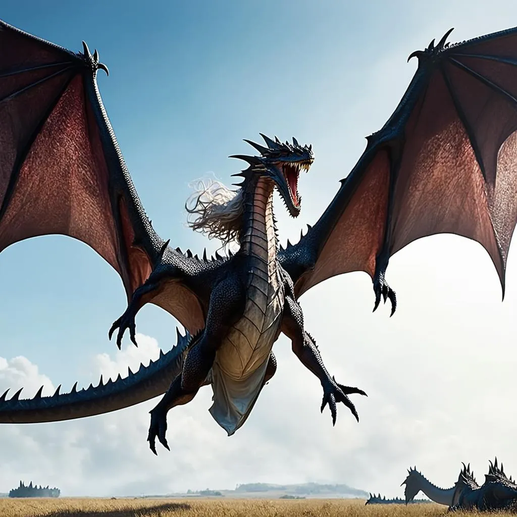 Rồng Drogon và Daenerys Targaryen