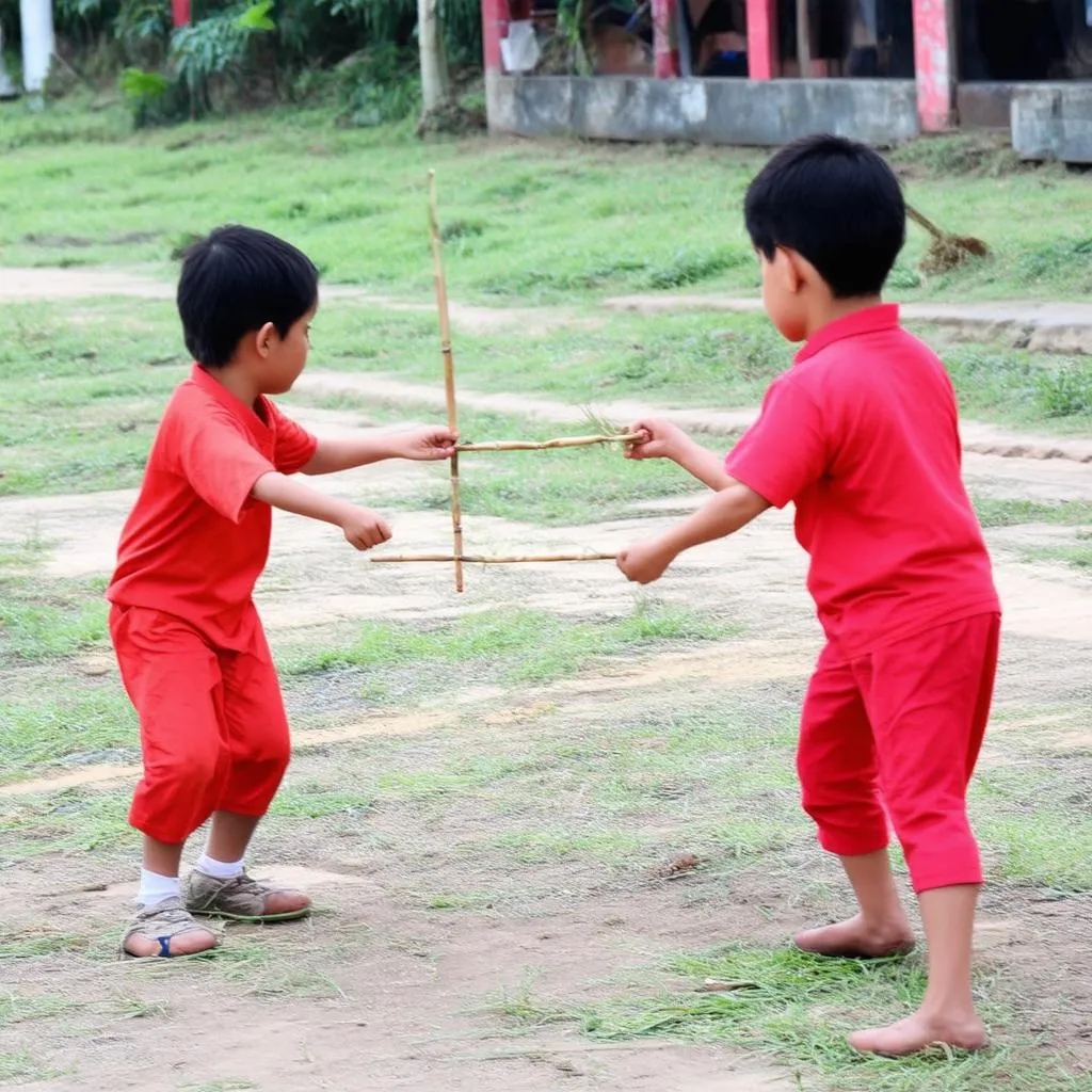 Trẻ em chơi rồng rắn lên mây