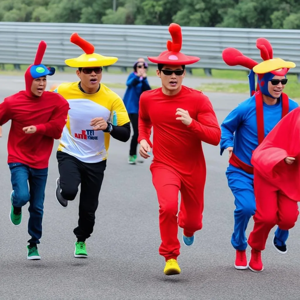 Running Man chơi xe đua