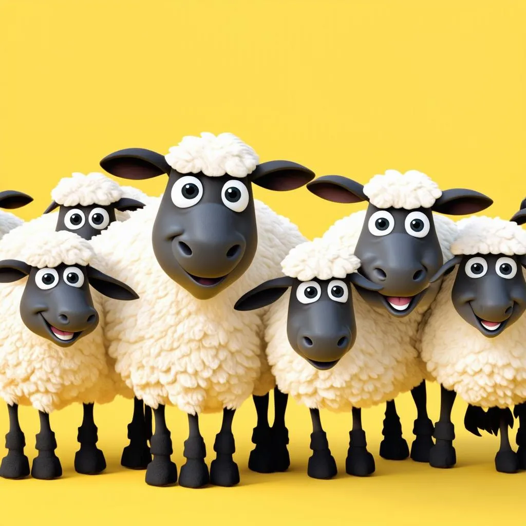 Shaun the Sheep and his friends