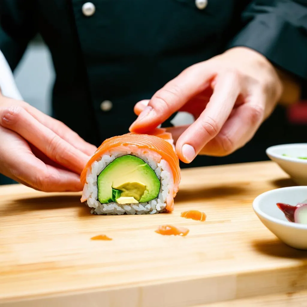 Sushi Chef Preparing Food