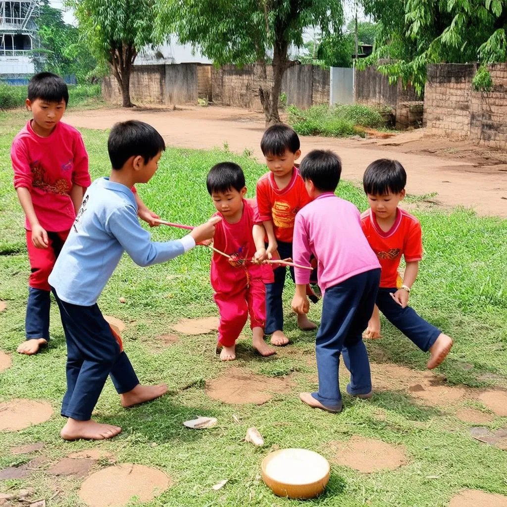 Trẻ em chơi tập tầm vông