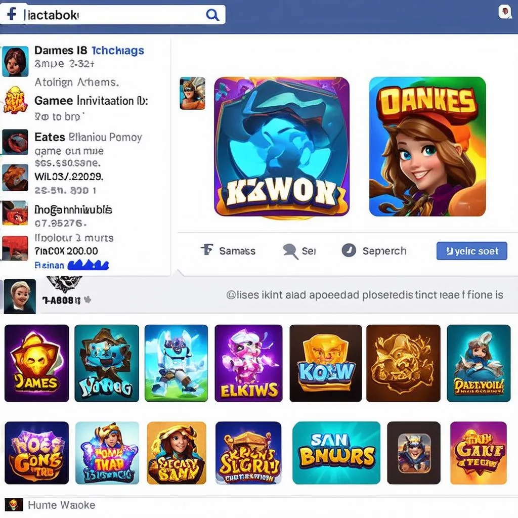 Tin nhắn mời chơi game trên Facebook