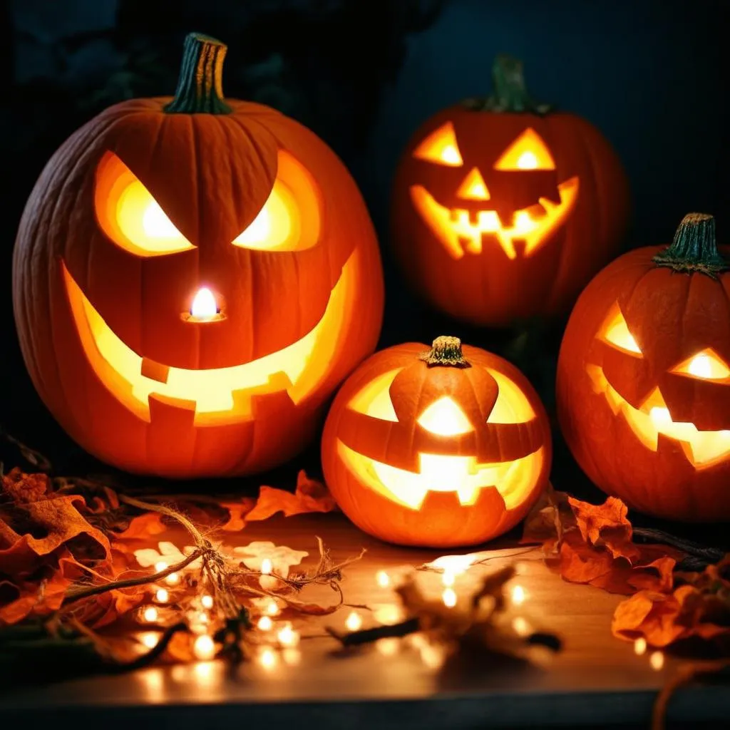 Trang trí Halloween với bí ngô đèn