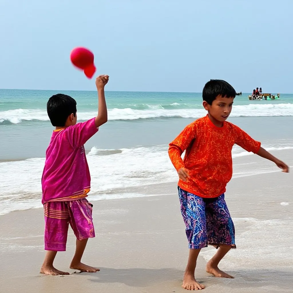 Trẻ em chơi trò chơi dân gian