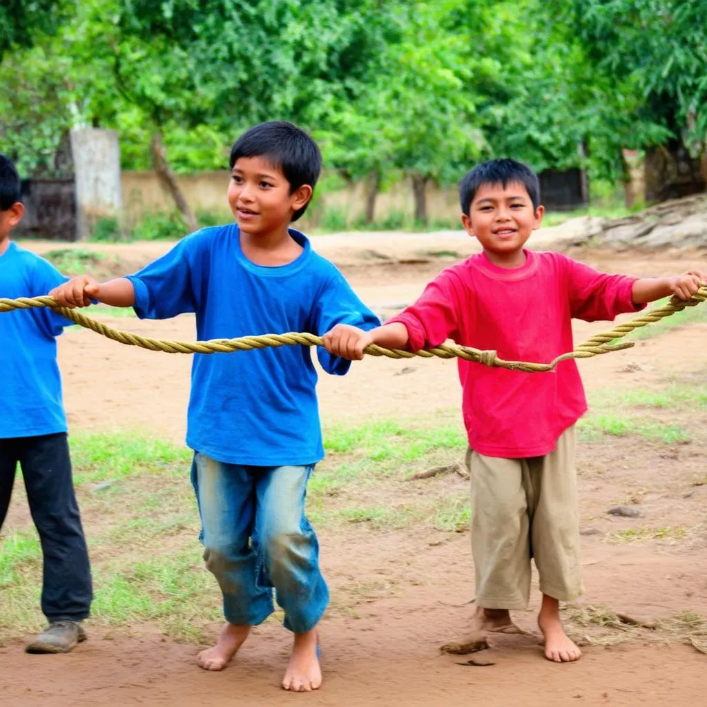 Trẻ em chơi kéo mo cau