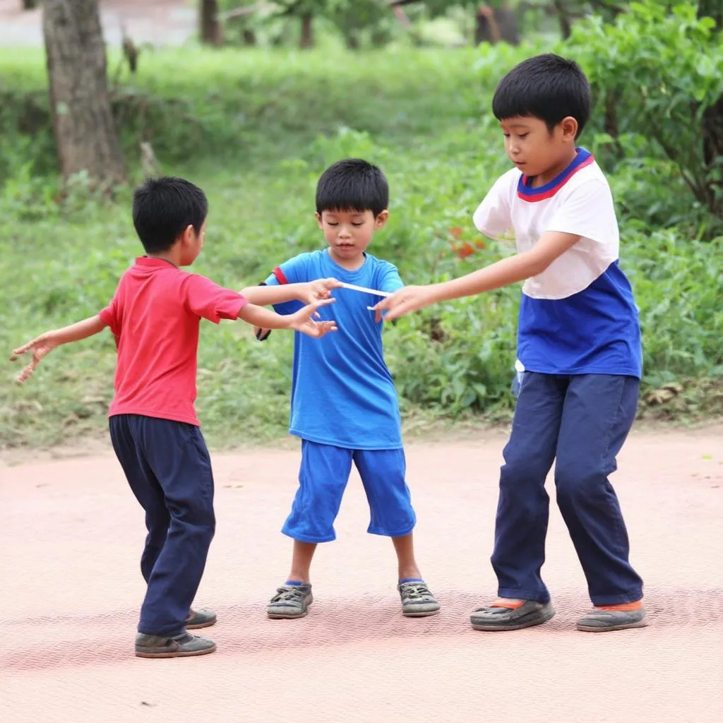 Trẻ em chơi ô ăn quan