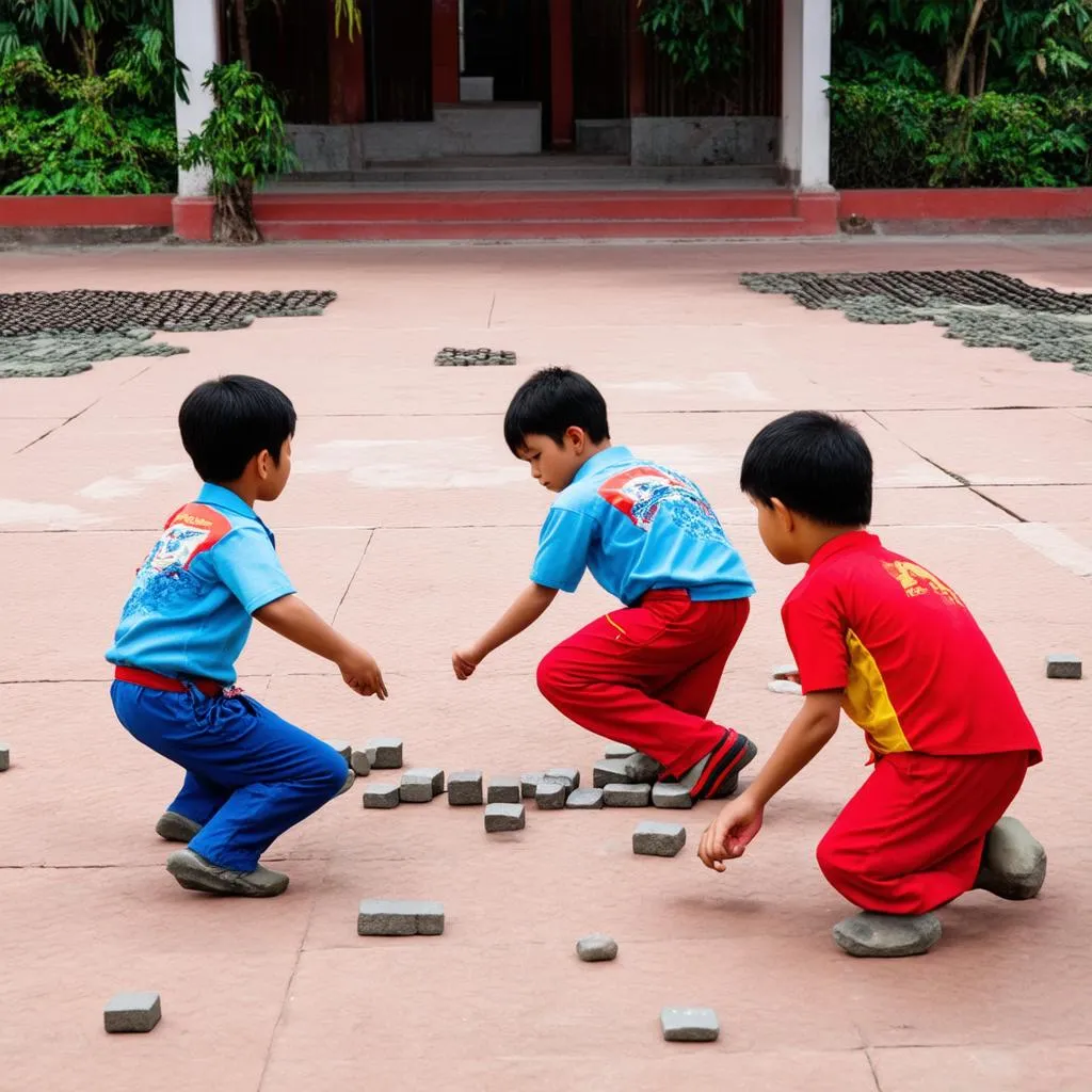 Trẻ em chơi ô ăn quan