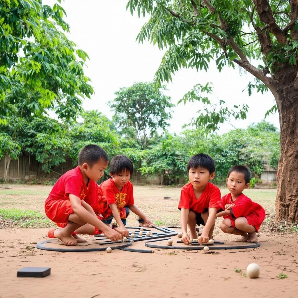 Trẻ em chơi ô ăn quan