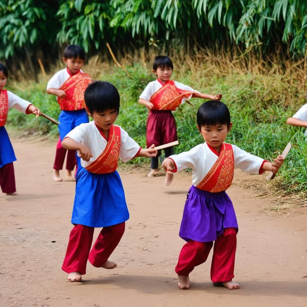 Trẻ em chơi ô ăn quan