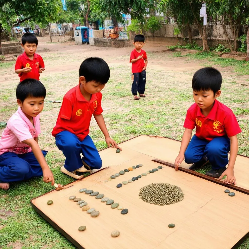 Trẻ em chơi ô ăn quan