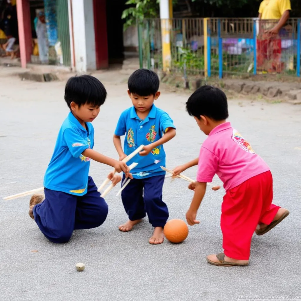 Trẻ em chơi ô ăn quan