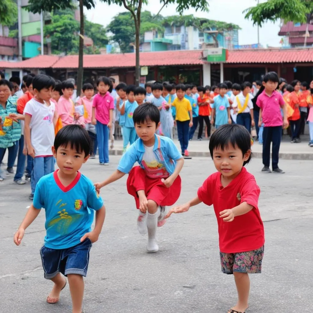 Trẻ em chơi ô ăn quan