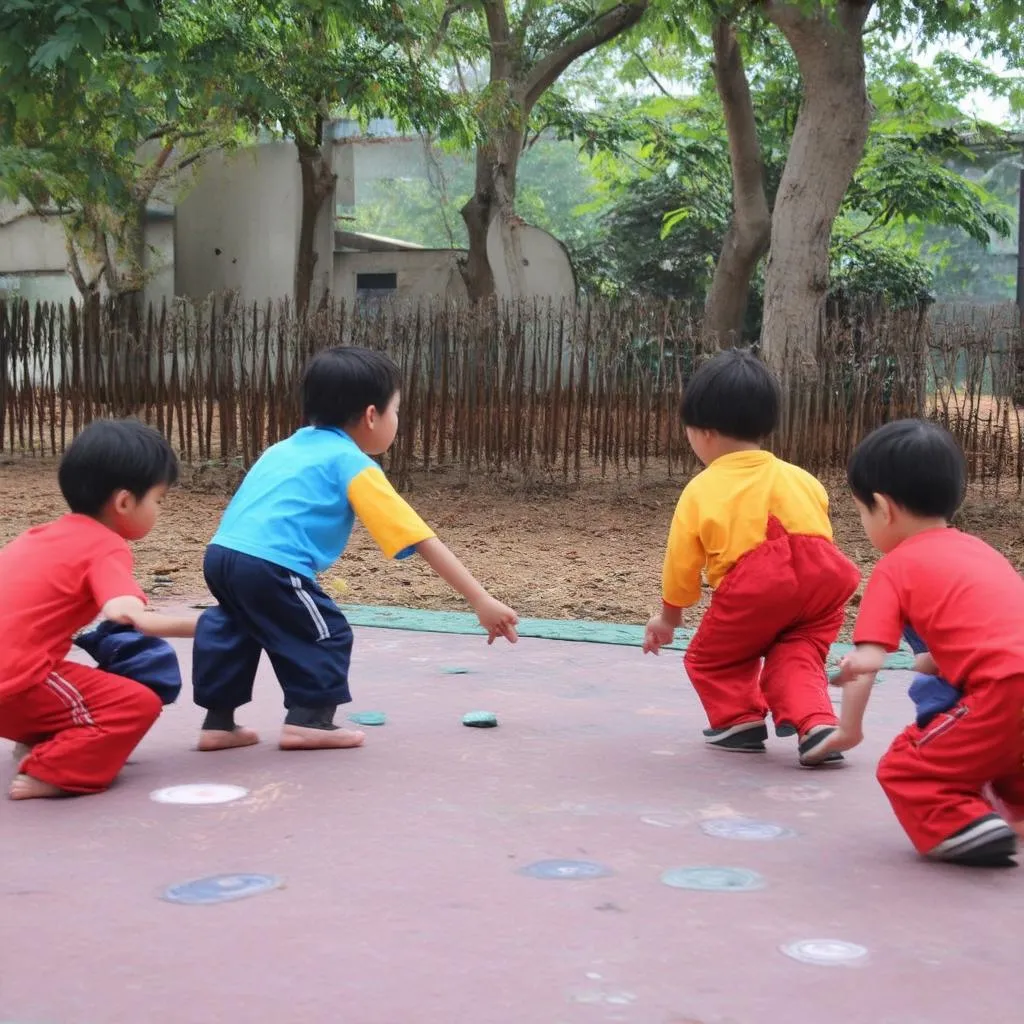 Trẻ em chơi ô ăn quan